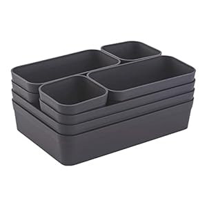 1x Schubladen-Organizer Set Aufbewahrungs-Box Einteiler Trenn-System verstellbar Utensilien Stauraum Wohn-Badezimmer…