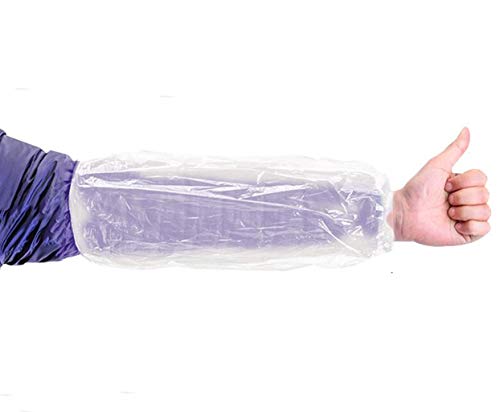 Preisvergleich Produktbild Einweg-Tattoo Ärmel, Wasserdicht durchsichtiger Kunststoff verdickte Oilproof Ärmel, doppelt verstärkter Langer PE Ärmel, Schürze Lebensmittel Zusätze, for die Nahrungsmittelindustrie / Malerei / Haus