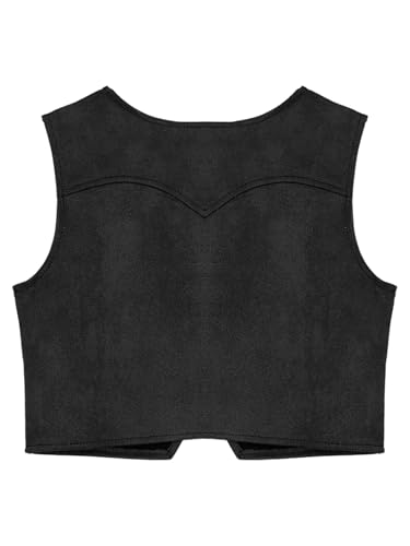 Kids Western Cowboy Vest Girls Boys Fringe Decor Waistcoat Outerwear4