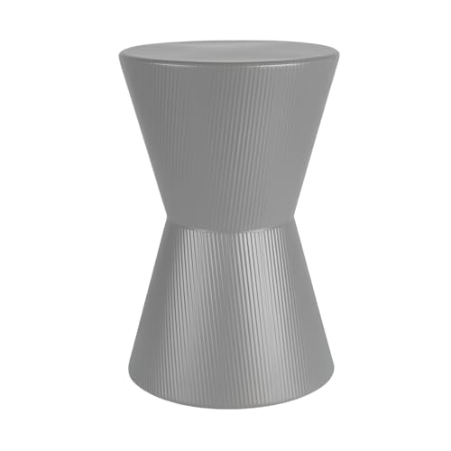 Urban Living Marius Hocker aus Metall, Grau, D29,5 x H45 cm Urban Living Marius Hocker aus Metall, Grau, D29,5 x H45 cm