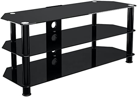 AVF SDC1140CMBB-A Media Component TV Stand with Cable Management for up to 55" TVs, Black