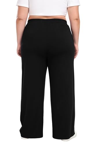 A-Wintage Plus Size Wide Leg Pants for Women Soft Casual Pants Loose Fit Drawstring Pajama Pants with Pockets4