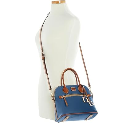 Dooney & Bourke Women's Domed Satchel in Pebble Grain Leather, Large Handbag with Adjustable Detachable Shoulder Strap