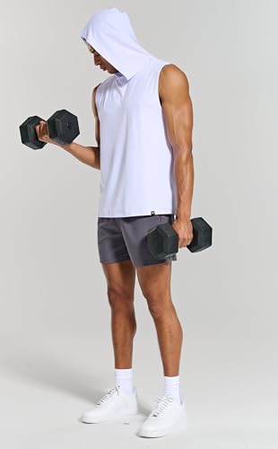 Men's Relaxed-Fit Sleeveless Gym Hoodies Workout Hooded Tank Tops4