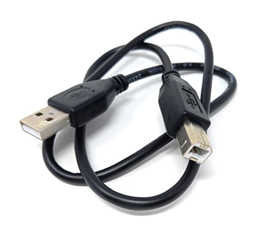 DRUT 60cm short USB A to B 2.0 24AWG High Speed Cable Lead for Printer Scanner Music Instrument 1.9ft Black Nickel Connectors - Image 2