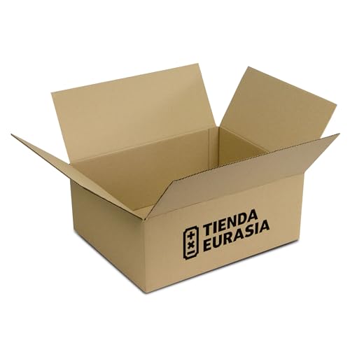 TIENDA EURASIA - Cajas de Cartón para Mudanzas | Pack de 5 Unidades | Cartón Ondulado Doble Capa | sin Asas | Marrón | para Almacenaje y Paquetería (50 x 40 x 20 cm)