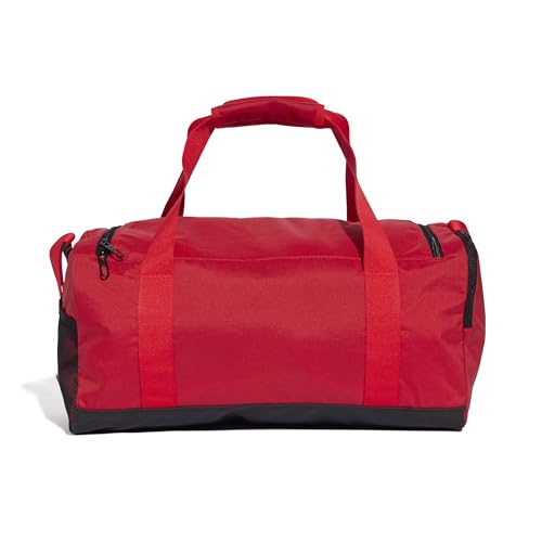 Image of Adidas Unisex Essentials Linear Duffel Bag, Pure Ruby /Black, S