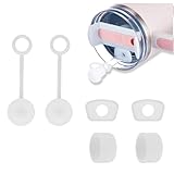 Stanley (スタンレー)ストローカバー＆こぼれストッパー 6個セット(バージョン2.0 適用) 30オンス・40オンス対応、ほこりを防ぎ 旅行 キャンプ、ビジネス 日常使用用の固定ストロー (透明-6pcs)