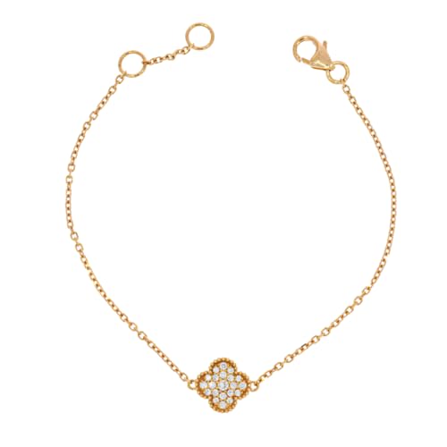 Image of Lucky Charm Clover Bracelet for Women | 925 Sterling Silver with 18K Gold Plating | Adjustable & Anti-Tarnish | Stylish Designer-Inspired Jewelry