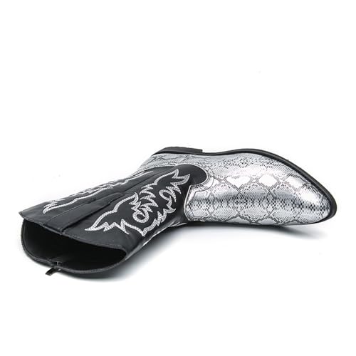 CHUUMEE Cowboy Boots For Men Western Boot Durable Classic Embroidered Pointed Toe Leather Mid-Calf Boots4