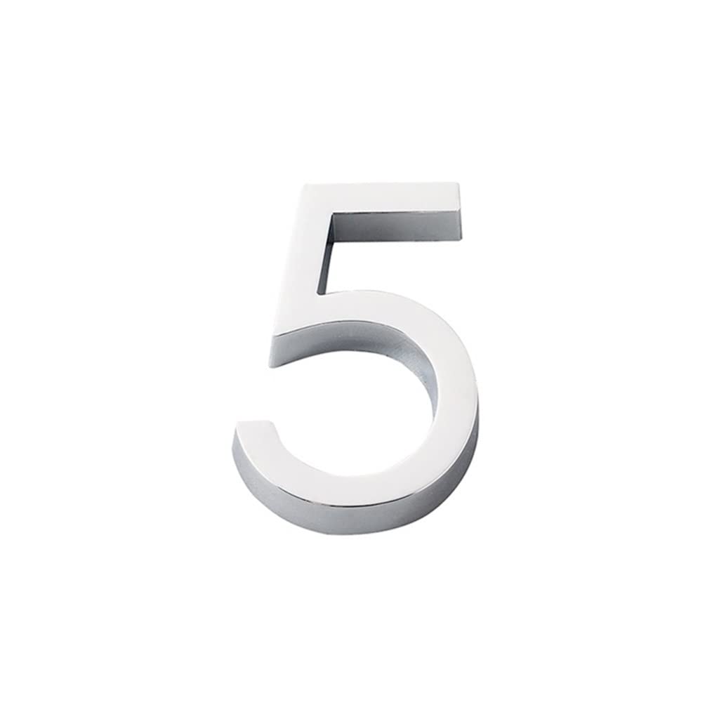 ACVACV 6cm 3d House Number, For Door Plate Home Street Mailbox Stickers Numbers Flat Hotel Outdoor Doors(5)