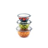 Cuiselect 3Pc Glass Mixing Bowls With Lids Set (1.64Qt, 1.16Qt, 0.85Qt), Thick Salad Bowl, Nesting Glass Mixing Bowl For Cooking, Baking, Prepping-Dishwasher Microwave Freezer Safe