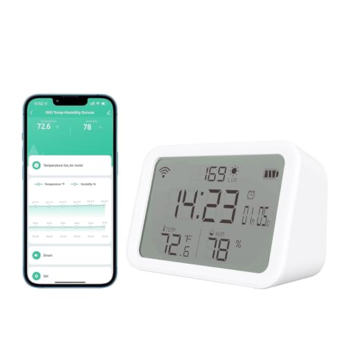Termômetro WiFi Higrômetro, temperatura interna e sensor de umidade, monitor doméstico inteligente d