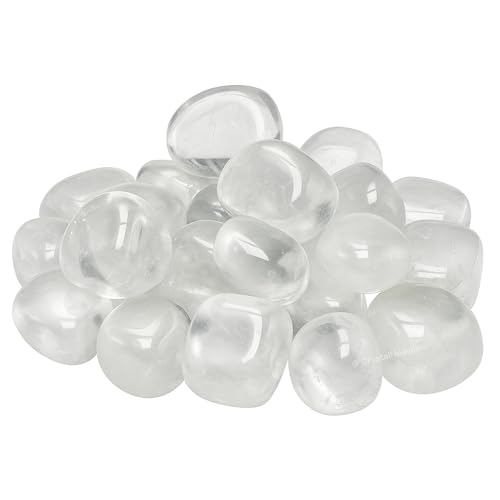 Image of Certified Premium Clear Quartz Crystal Healing Tumbled Stone, Natural Polished Crystals for DIY Crafts, Manifestation, Meditation, Pooja Feng Shui and Reiki Healing (30 Grams)