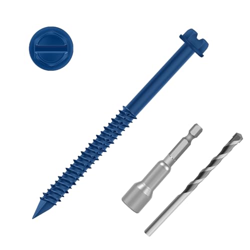 Kit d'ancrage à béton bleu de qualité supérieure 3/16" pour brique et maçonnerie