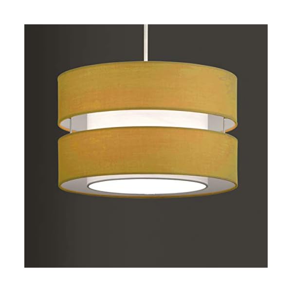 K LIVING Layer Fabric Ceiling Light Shade Black, Yellow Ochre, Grey, Navy, Duck Egg and Wine