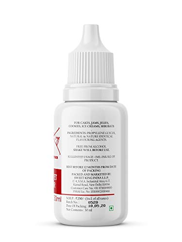 Image of BAKE KING Combo of Red Velvet Milk Vanilla and Butterscotch Flavour 30ML Each Essence for Baking Cakes Jams Jelies Cookies Ice Creams and Puddings Liquid Food Essence (Set of 3)