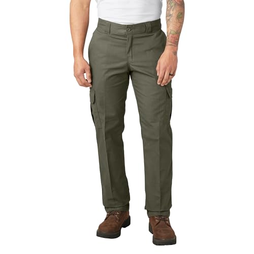 Dickies Herren Cargohose, Regulär, Gerade, Stretch-Twill – P Arbeitshose, Moss V1, 30W / 32L