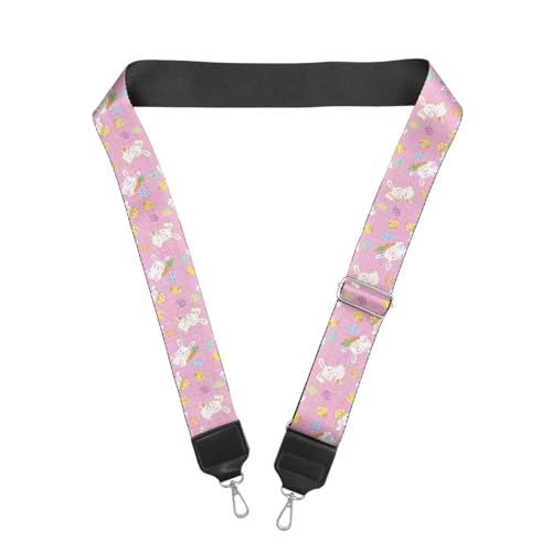 Image of Halloween Handbag Strap Canvas Purse Strap Colorful Bat Black Shoulder Strap Multicolor Bats Replacement Strap