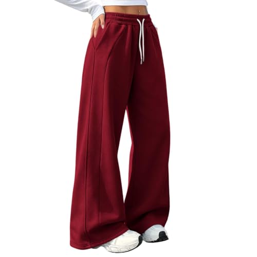 Pantalon fluide femme taille haute élastique avec poches