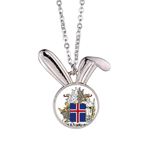 Collier lapin Islande pendentif animal national emblème bijoux ras de cou femme