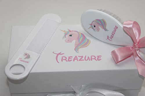 Personalized Unicorn Baby Brush and Comb Set - Suitable for Ages 0-3 Years, Toddler Gift Sets - ECO Friendly Inks