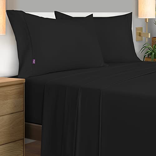 El Mejor Listado de Sabanas para Cama Matrimonial Top 10. 43 UBBE SLEEP Juego de Sábanas 1800 Premier Collection de 4 Piezas | Sábanas de Microfibra de Lujo de Hotel Doble Cepillado | Negro, Matrimonial