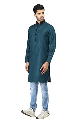 Image of Leriya Fashion Men's Slub Cotton pathan Suit Kurta