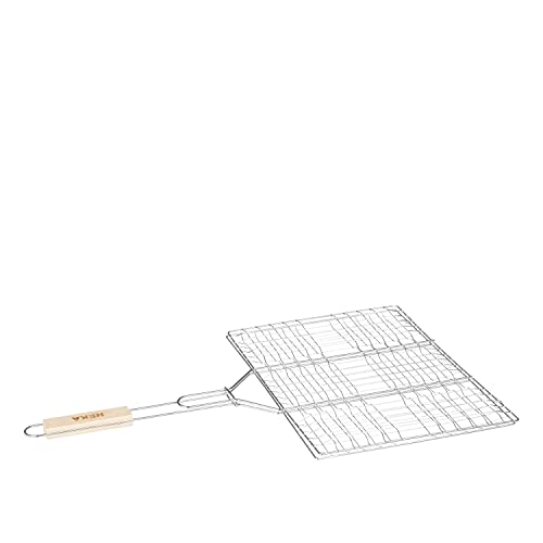 grille barbecue double 30x40 chrome, gris