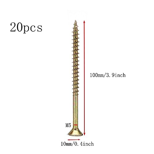 Long Wood Screws, Flat Head Wood Screws M5 x 100mm Self Tapping Drive Wood Screws - Image 2