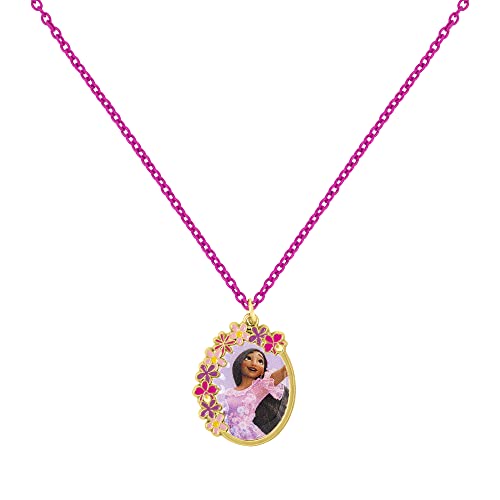 Disney Encanto NH01007YL-16 - Collar con dije de Isabela rosa, talla única, Zinc, No es una piedra preciosa