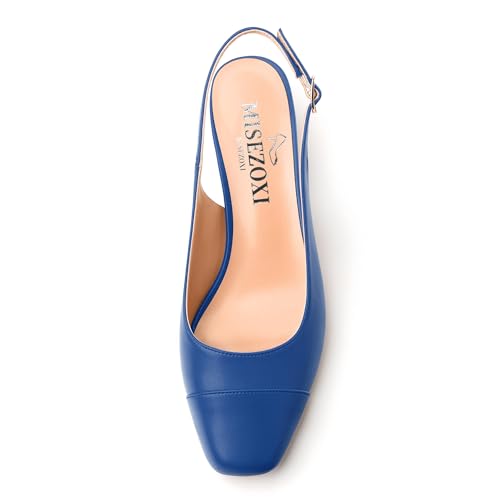 Womens Sqaure Toe Block Heel Slingback Pumps3