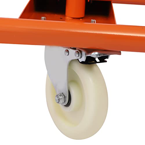Carrello da trasporto con 4 ruote in gomma piena, capacità di carico di 997,9 kg, per la movimentazione di lastre, pannelli e cartongesso