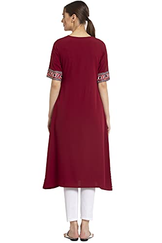 Image of Women's Crepe Skinny Kurta (ALC9118GREY1 Maroon XXL)