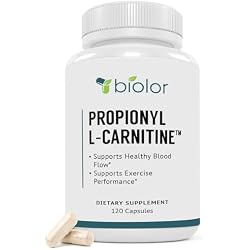Biolor Propionyl-L-Carnitine (PLC) Blood Flow Support Supplement | High Absorption Propionyl-L-Carnitine Supplement (PLCAR) for Healthy Circulation Support - No Artificial Fillers - 120 Caps