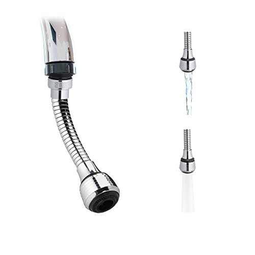 Flexibler Hahnaufsatz Flexible Wasserhahn Verlängerung 14 Cm – 360° Drehbar Mit 2 Strahlarten & Wassersparfunktion Wasserhahn Küche Aufsatz
