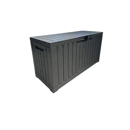 Vepnby Baul Almacenaje Exterior, Armario Exterior con Cerradura, Arcon Jardin Exterior Impermeable, Material PP, Resistente a la Intemperie, para Guardar Cojines, Herramientas y Juguetes(Medium)