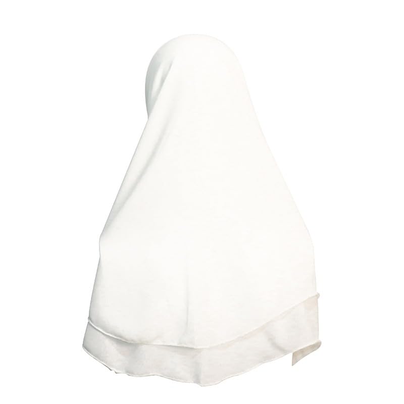 Girls Chiffon Instant Hijab - Opaque Thick Fabric (White)3