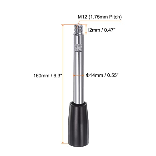 Image of HARFINGTON Clamping Handles M12 Thread 160mm (6.3 inch) Length Chrome Plated Revolving Crank Handle Grip Handwheel Screw Stem for Lathe Machine