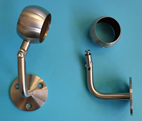 Edelstahl Handlaufhalter mit Gelenk und Kugelring für Ø 42,4 mm Rohr V2A Handlaufstütze Handlaufträger Wandhalter Konsole Wandbefestigung Geländer VA