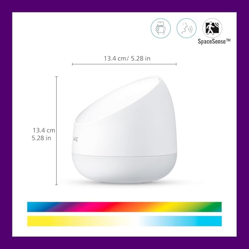 Image of WiZ Connected Squire Smart Table Lamp, LED Color Changing Lights, Portable Table Light Connects to Wi-Fi, Control w /Voice or App, Works with Google, Alexa & Siri Shortcut