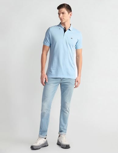 Image of Arrow Men's Solid Half Sleeve Regular Fit Cotton Polo T-Shirt