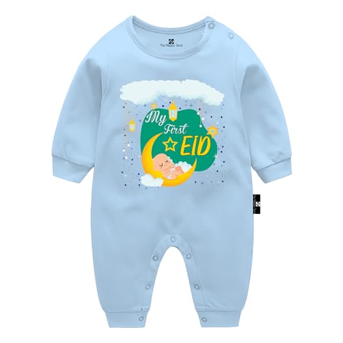 Image of The Peppy Tend inchMy First Eid Baby Unisex Printed 100% Cotton Full Rompers Full Sleeves Regular Fit