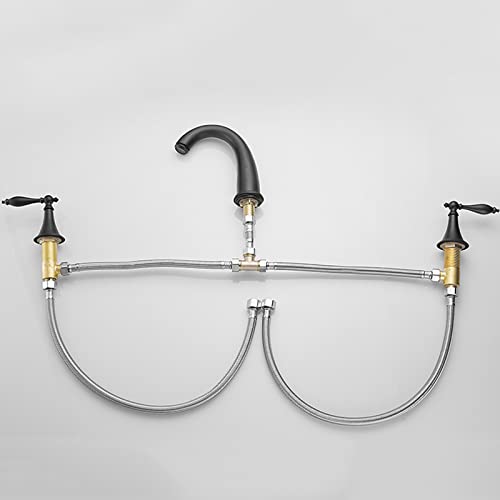 Robinet de lavabo de salle de bain pour rénover une vasque avec mélangeur double levier rétro - 8