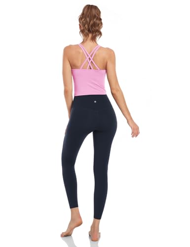 Image of HeyNuts Longline Zeal Bras Medium Impact Wirefree Sports Bras Workout Crop Tank Tops with Removable Pads, A-D Cups