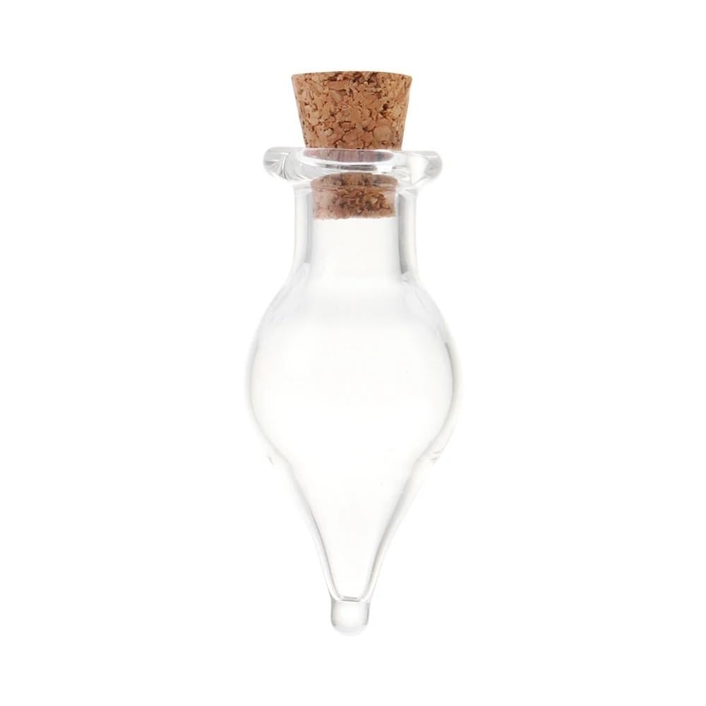 Loacea Decorative Glass Jar 10pcs Empty Sample Jars Mini Cork Glass Vials, Shape-Stable DIY Drift Bottles Perfume(Silver)