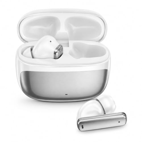 Image of J40 Wireless Bluetooth Earbuds with ENC Quad Mic, 40 Hours Playtime, Bluetooth 5.4, Deep Bass Sound, Touch Controls, Type-C Fast Charging, IPX5 Sweat Resistant TWS Earbuds (Silver Grey)