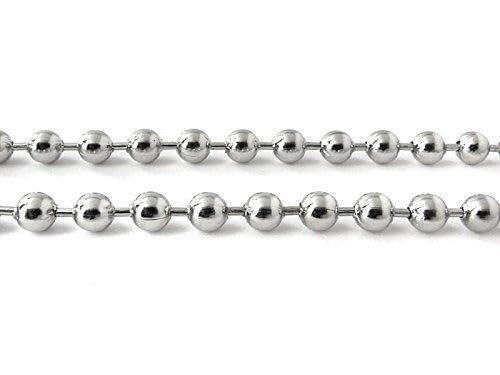Marwotec 50 Meter Stahl vernickelt mit 3,2 mm Kugeldurchmesser auf Rolle für individuelle DIY-Projekte