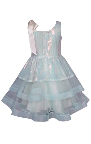 Bonnie Jean Girls Size 7-16 Sequin Bodice Shoulder Bow Dress3
