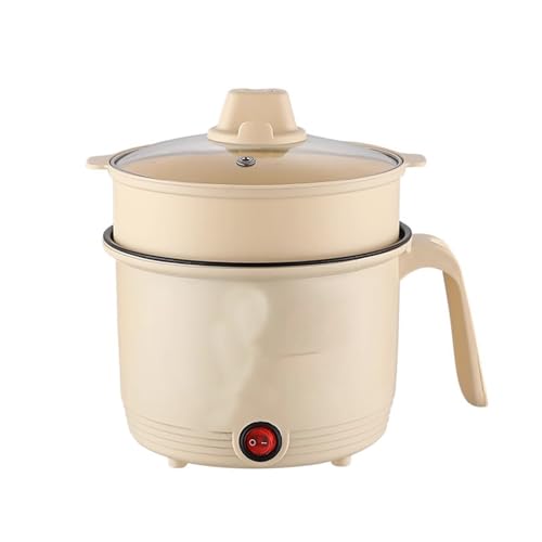 Yiustldd Olla Eléctrica para Estofado, Mini Olla Multifuncional Portátil Antiadherente para 1-5 Personas, Olla Shabu